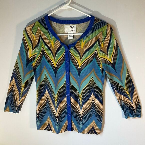 Anthro Tabitha Seared Chevron Cardigan, XS. Seen on Robyn on The Good Wife! Mult - Picture 2 of 13